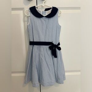 Girls Hope and Henry blue and white seersucker dress size 6